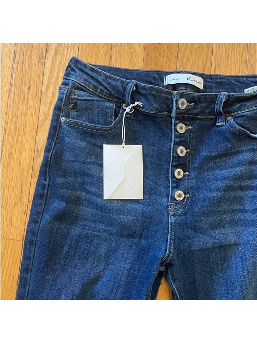 Dark Blue High-Rise Button-Fly Skinny Jeans - Women - Picture 5 of 8